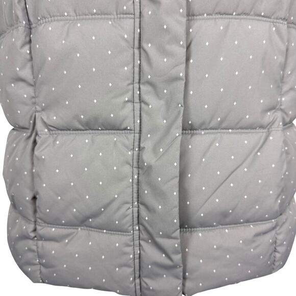 Gap Puffer Quilted Womens Vest Jacket Gray White Polka Dot Sleeveless Coat sz M - Picture 6 of 16